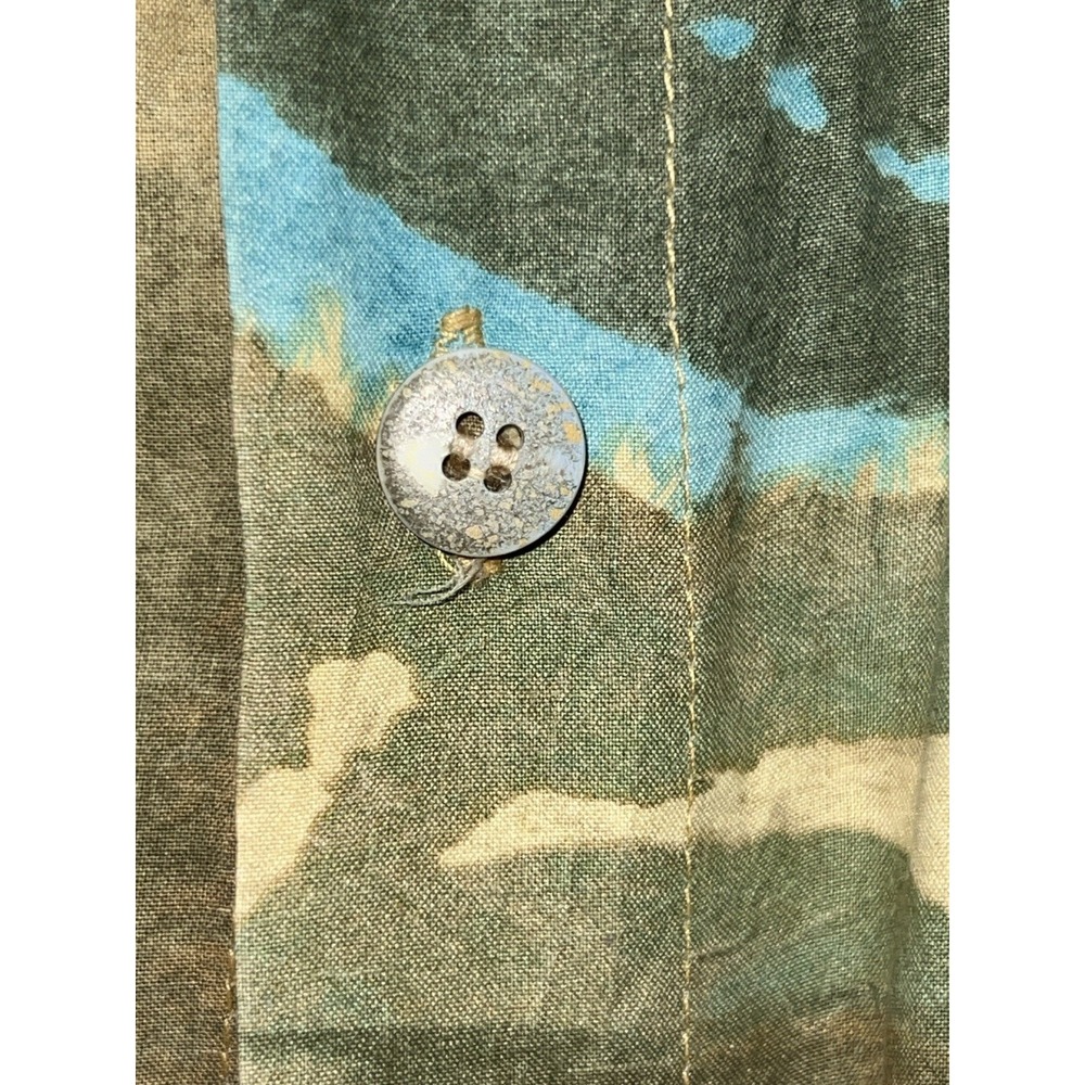 Jams World Button Up Shirt Mens XL Floral Splash Tan Coco Vintage Hawaiian Camp - Picture 5 of 12